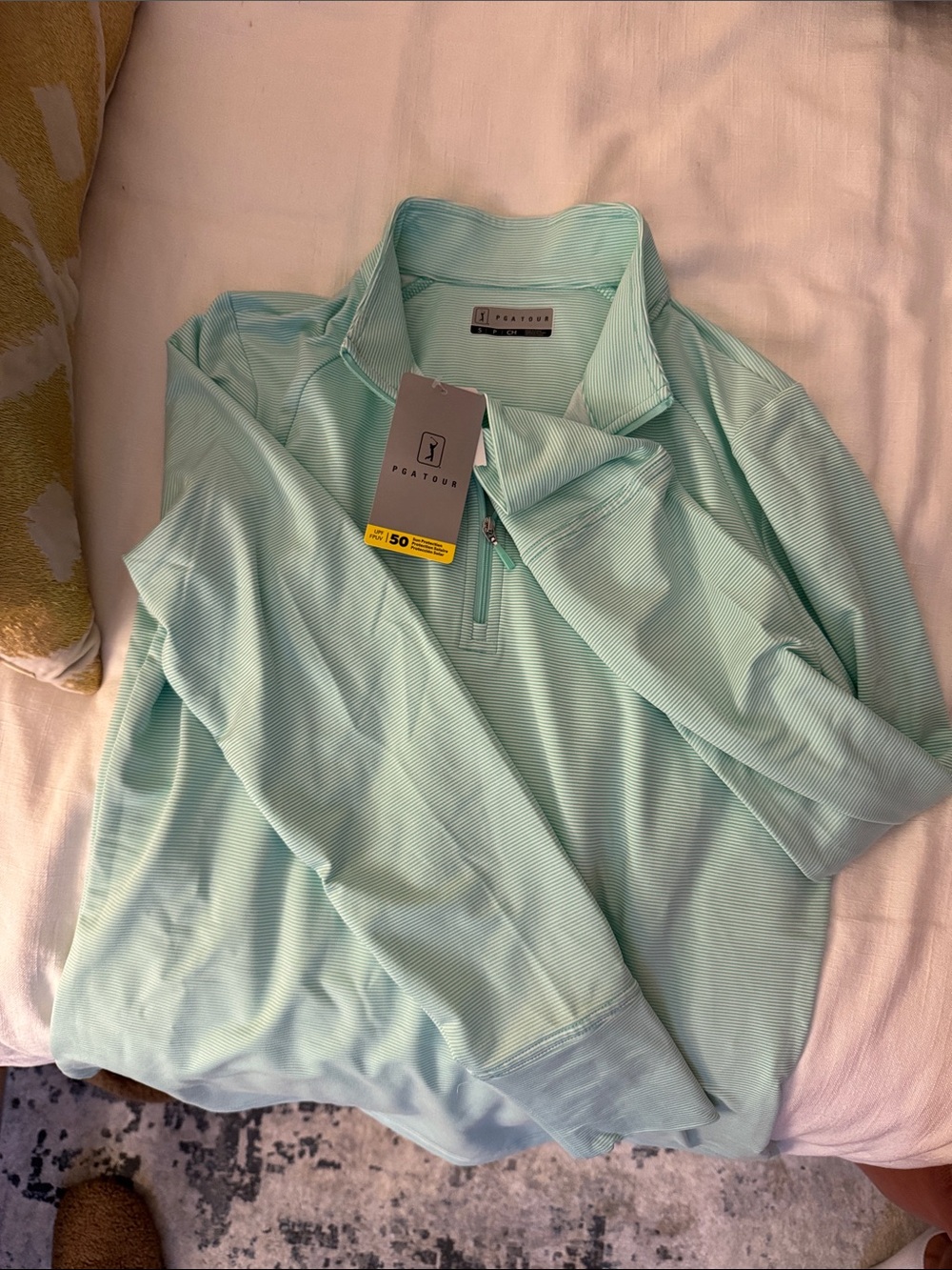 ASUS Light Mint Green Quarter-Zip Pullover - brand new
